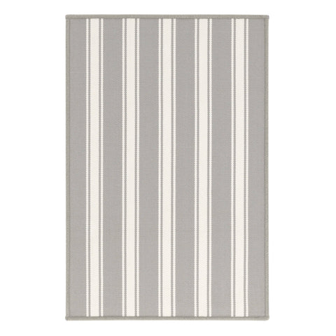 Maysville Stripe Platinum Woven Indoor/Outdoor Custom Rug