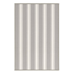 Maysville Stripe Platinum Woven Indoor/Outdoor Custom Rug