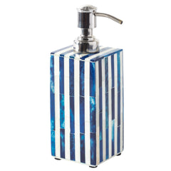 Blue Stripe Bone Inlay Soap Bottle