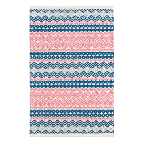 Zippie Stripe Berry Handwoven Cotton Rug