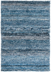 Denim Chindi Hand Hooked Cotton Rug | Blue