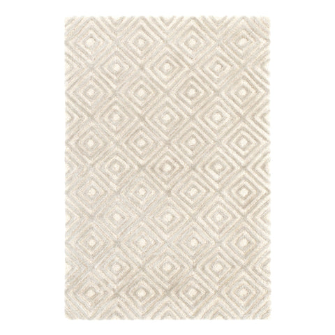 Cut Diamond Silver Hand Tufted Wool/Viscose Rug