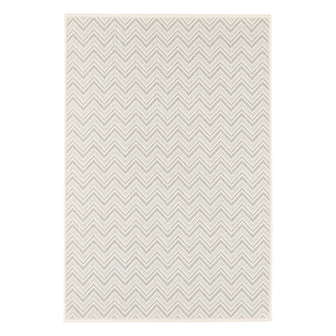 Happy Chevron Platinum Woven Indoor/Outdoor Custom Rug