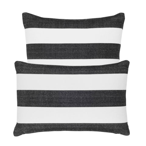 Catamaran Stripe Black/White Indoor/Outdoor Decorative Pillow