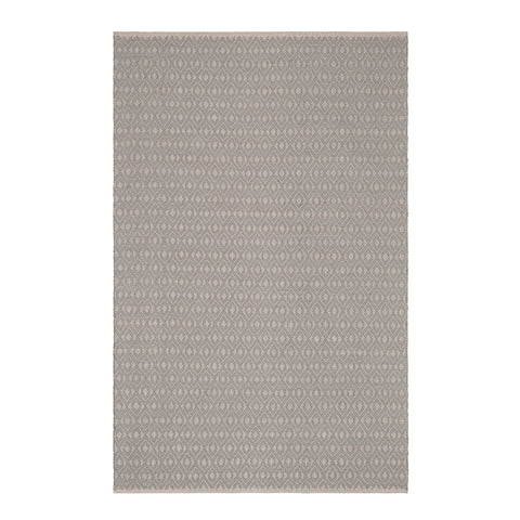 Optic Diamond Grey/Ivory Handwoven Cotton Rug