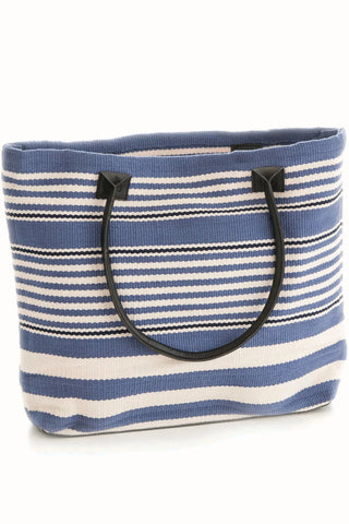 Rugby Stripe Denim Indoor/Outdoor Tote Bag