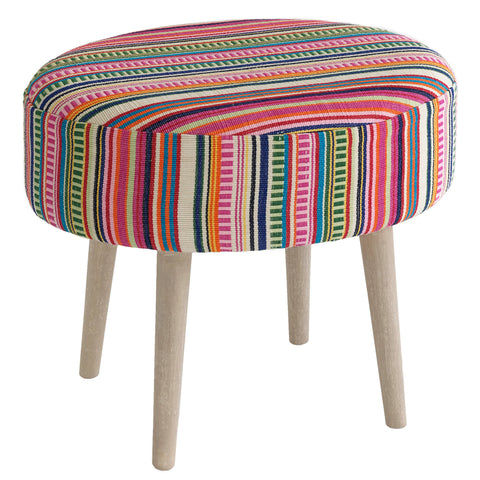 Bright Stripe Mini Rug Ottoman