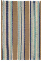 Heron Stripe Handwoven Cotton Rug | Blue
