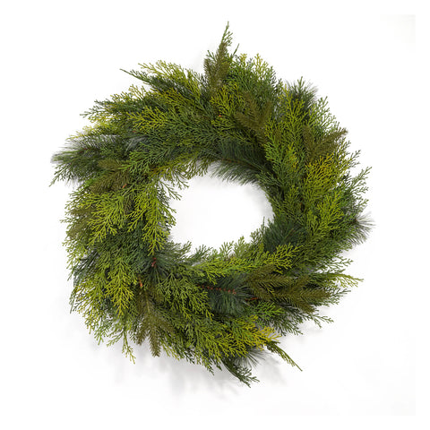 28" Mixed Greenery Wreath