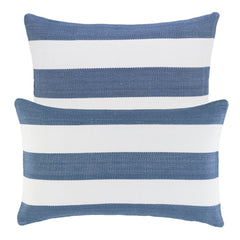 Catamaran Stripe Denim/White Indoor/Outdoor Decorative Pillow