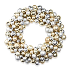 Champagne & Silver Ball Wreath