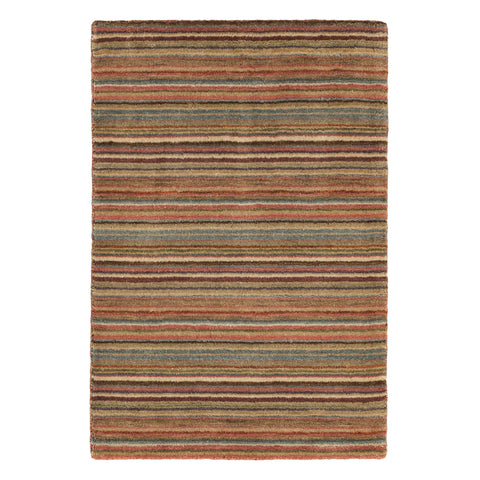 Brindle Stripe Spice Hand Loom Knotted Wool Rug