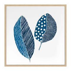 Indigo Block Print Leaf 4 Wall Art