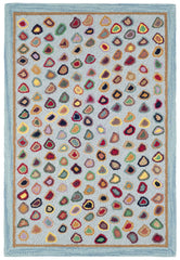 Cat's Paw Hand Micro Hooked Wool Rug | Blue
