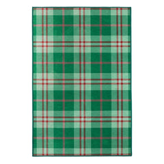 Jolly Plaid Green Machine Washable Rug