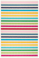 Rainbow Stripe Machine Washable Rug | Multi