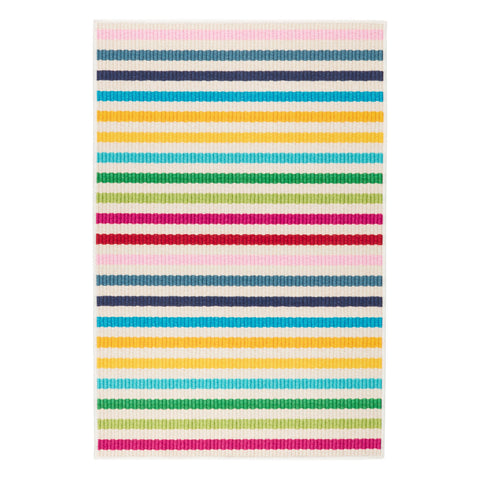 Rainbow Stripe Multi Machine Washable Rug