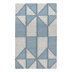 Ojai Blue Hand Loom Knotted Cotton Rug