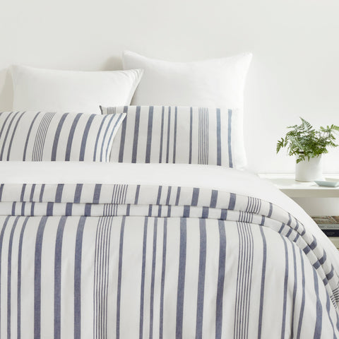 Shadow Stripe Navy Duvet Cover Set