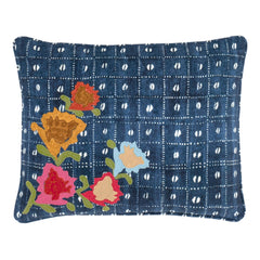 Floral Resist Embroidered Multi Decorative Pillow Cover