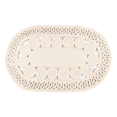 Reef Ivory Handwoven Indoor/Outdoor Oval Rug