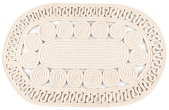 Reef Handwoven Indoor/Outdoor Oval Rug Swatch | Ivory