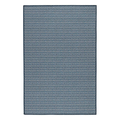 Herringbone Navy Machine Washable Rug