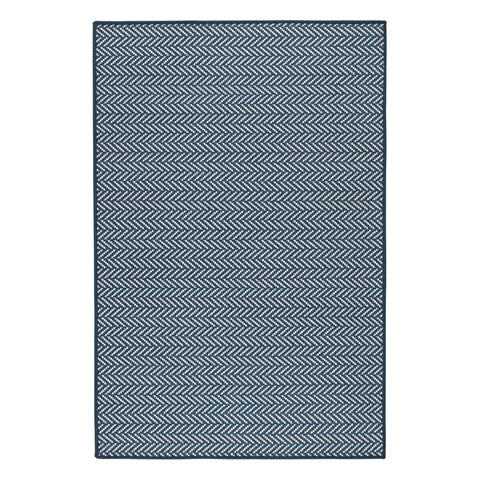 Herringbone Navy Machine Washable Rug