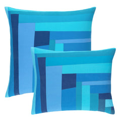 Plait Patched Blue Decorative Pillow Cover