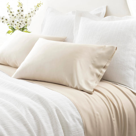 Silken Solid Sand Pillowcases (Pair)