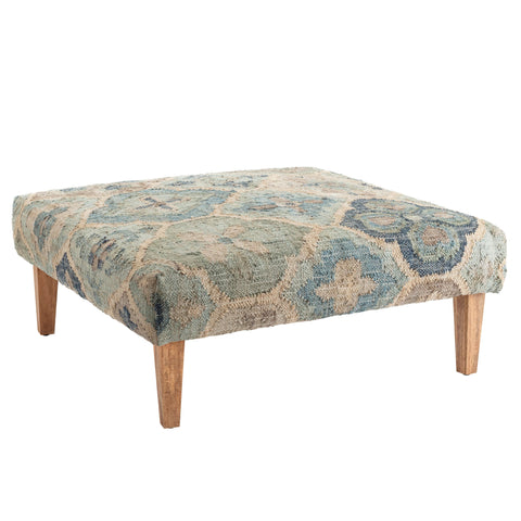 Pali Blue Rug Ottoman