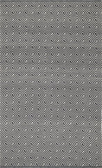 Geo Diamond Handwoven Wool Rug | Grey/Ivory