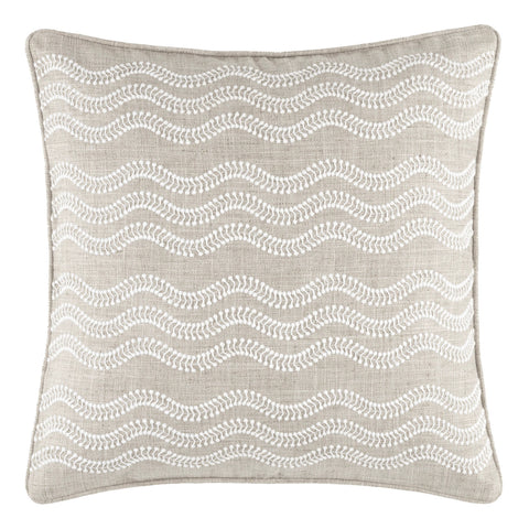 Scout Embroidered Grey Indoor/Outdoor Decorative Pillow Cover