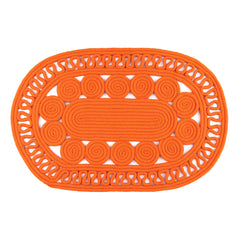 Reef Tangerine Handwoven Indoor/Outdoor Oval Rug