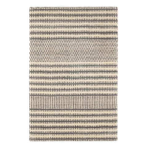 Tracks Grey Hand Loom Knotted Wool Rug