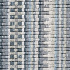 Lucky Stripe Grey Handwoven Cotton Rug Swatch