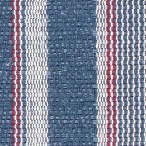 Camden Stripe Denim Handwoven Cotton Rug Swatch