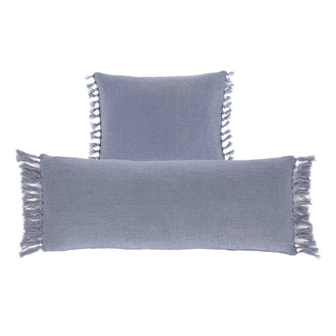 Evelyn Linen Pewter Blue Decorative Pillow Cover