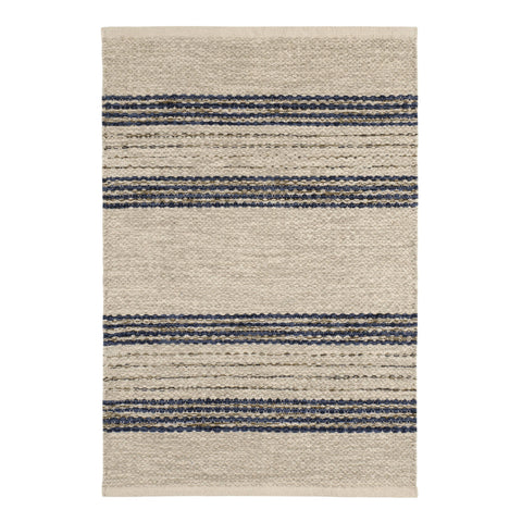 Cielo Stripe Navy Handwoven Cotton Rug