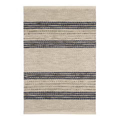 Cielo Stripe Navy Handwoven Cotton Rug