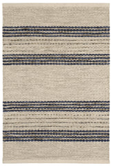 Cielo Stripe Handwoven Cotton Rug | Navy