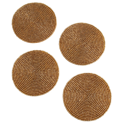 Gold Beaded Coaster/Set of 4