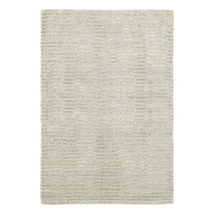 Cut Stripe Ocean Hand Knotted Viscose/Wool Rug