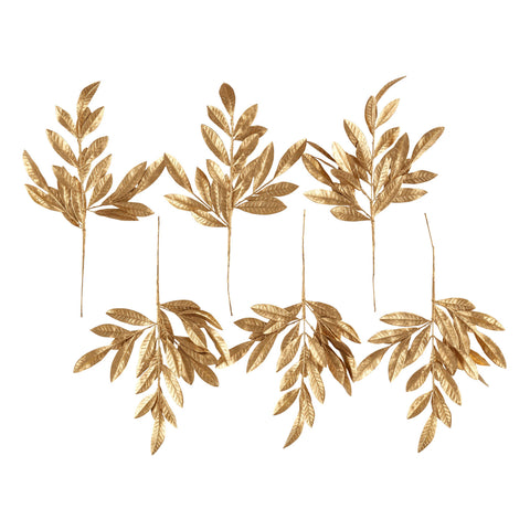 Gold Bay Leaf Pick/Set of 6