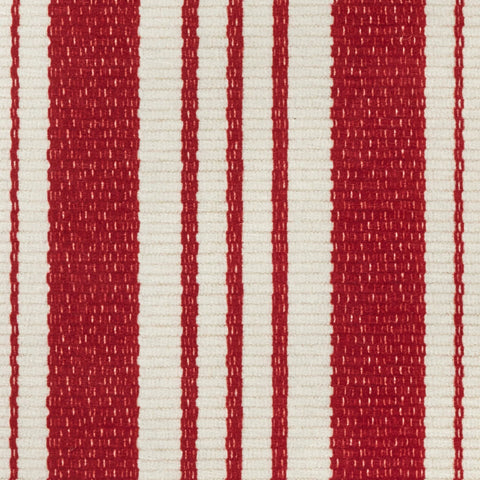 Abby Ticking Red Machine Washable Rug Swatch