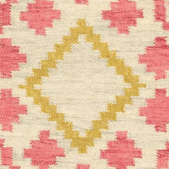 Jelly Roll Fuchsia Handwoven Wool Rug Swatch