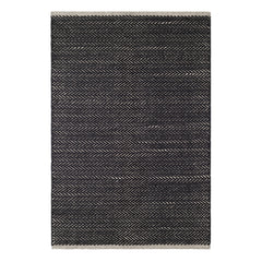 Herringbone Black Handwoven Cotton Rug