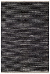 Herringbone Handwoven Cotton Rug | Black