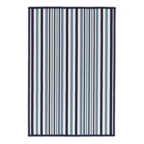 Lyndon Stripe Denim Woven Indoor/Outdoor Custom Rug