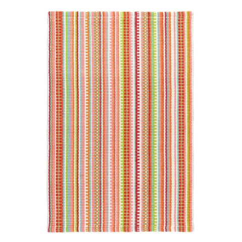 Lucky Stripe Spring Handwoven Cotton Rug